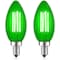 Luxrite B11 LED Green Light Bulbs 4.5W 40W Equivalent Colored Glass E12 Candelabra Base, 2PK LR21742-2PK - alternate 1